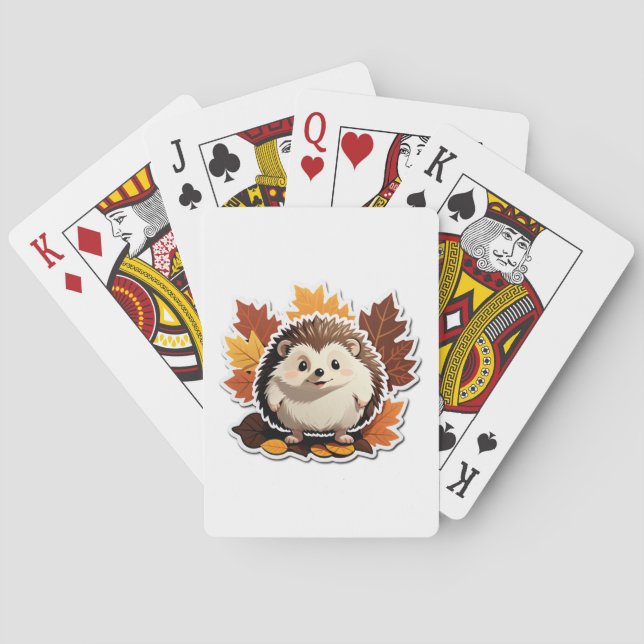 Igel Gemütlicher Wald Leben Spielkarten (Rückseite)