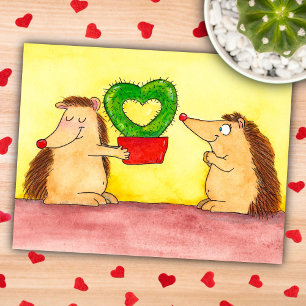 Igel Heart Cactus Postcard von Nicole Janes Feiertagspostkarte