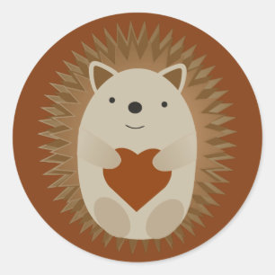Igel Heart Runder Aufkleber