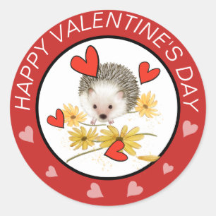 Igel Hearts Valentines Aufkleber