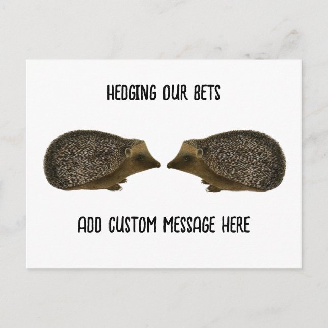 Igel heiraten - Funny Igel Hochzeit Postkarte (Vorderseite)