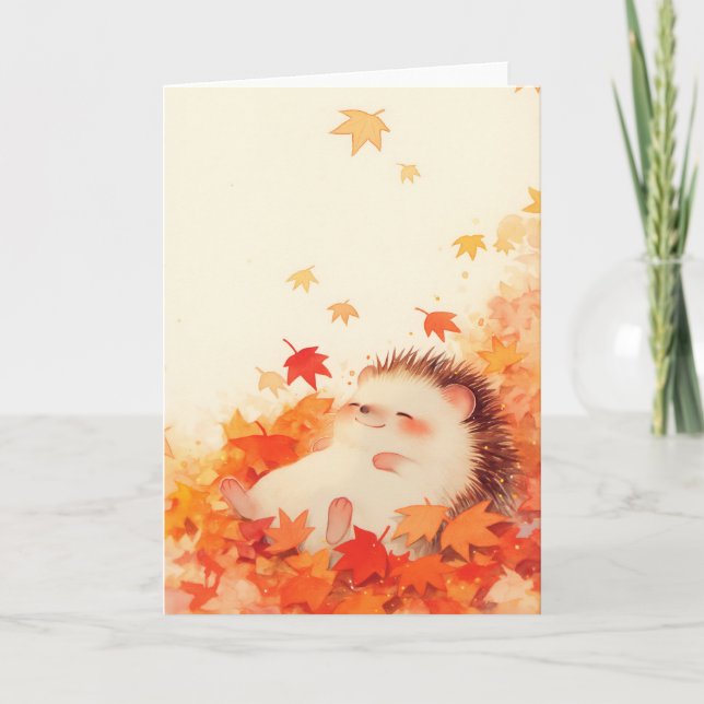 Igel-Herbstschlaf Karte (Vorderseite)
