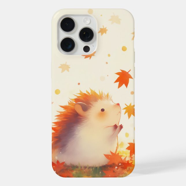 Igel Herbstspaß iPhone Hülle (Rückseite)
