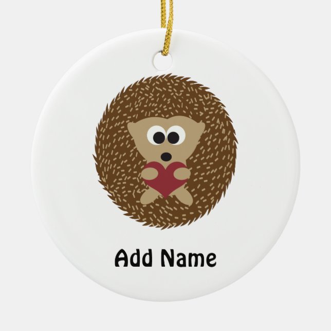 Igel Herzumarmung Keramikornament (Vorne)