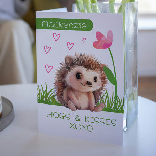 Igel Hogs und Kisses personalisiert Valentines Feiertagskarte