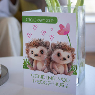 Igel Hugs personalisiert Valentines Feiertagskarte