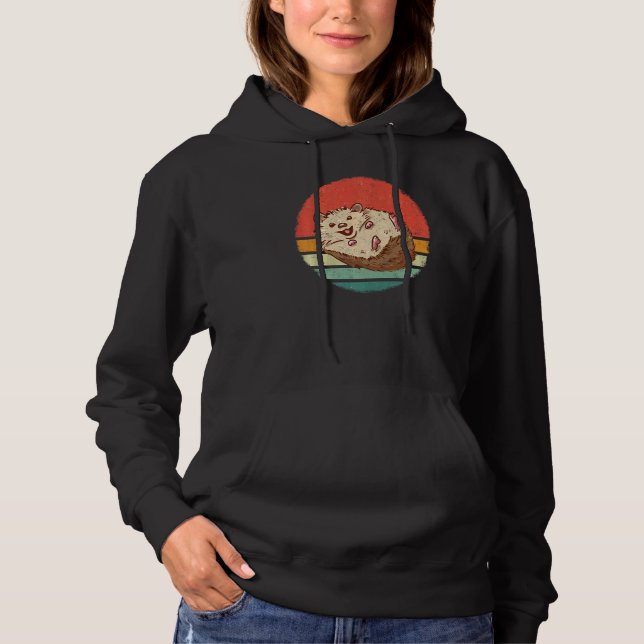 Igel Igel Prickly Hoglet Retro Sunset Hoodie (Vorderseite)