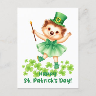 Igel Igelin Gráinneog Happy St. Patricks Day Postkarte