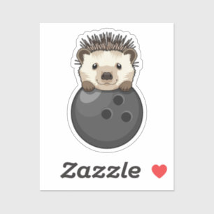 Igel im Bowling mit Bowlingball Aufkleber