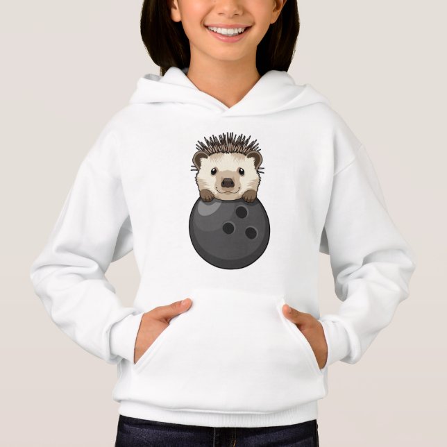 Igel im Bowling mit Bowlingball Hoodie (Vorderseite)