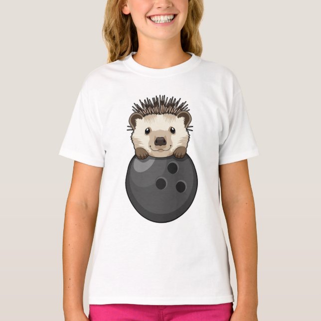 Igel im Bowling mit Bowlingball T-Shirt (Vorderseite)