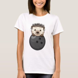 Igel im Bowling mit Bowlingball T-Shirt