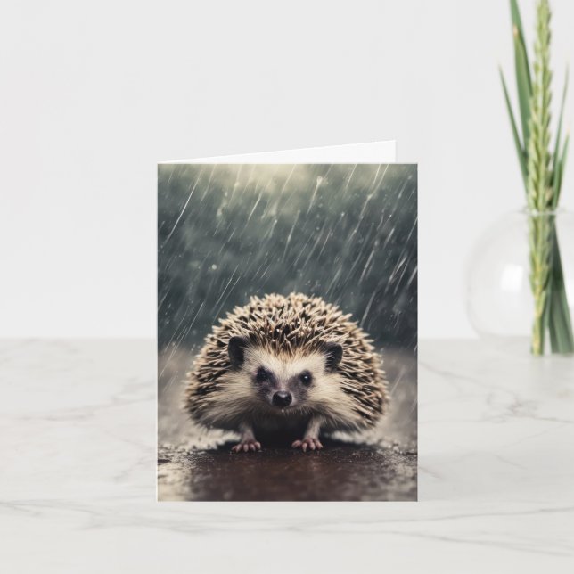 Igel im Regen (Vorderseite)