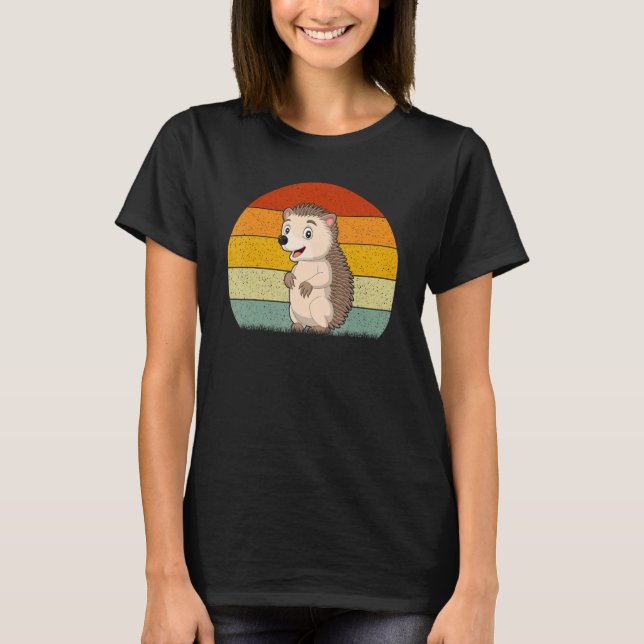 Igel im Retro-Stil Vintage T-Shirt (Vorderseite)