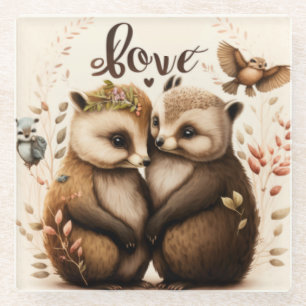 Igel im Untersetzer Liebe