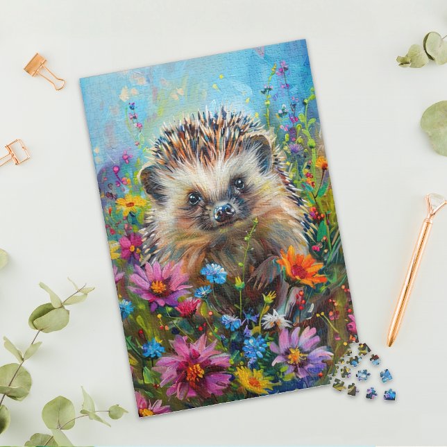 Igel im Wildblumenfeld Puzzle (Von Creator hochgeladen)