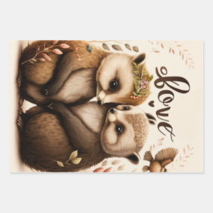 Igel in der Liebe Geschenkpapier Set
