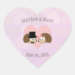 Igel in der Liebe Herz-Aufkleber