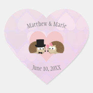 Igel in der Liebe Herz-Aufkleber