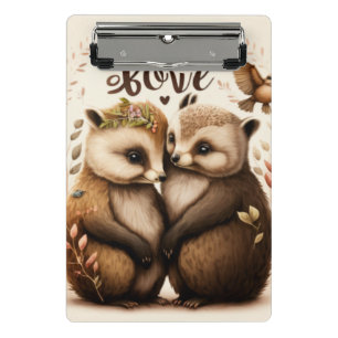 Igel in der Liebe Mini Klemmbrett