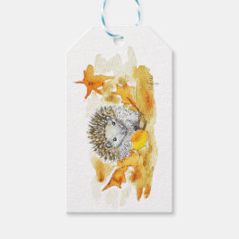 Igel in Herbstlaub Geschenkanhänger