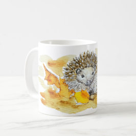 Igel in Herbstlaub Kaffeetasse