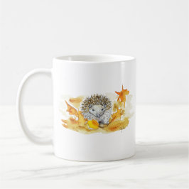 Igel in Herbstlaub Kaffeetasse
