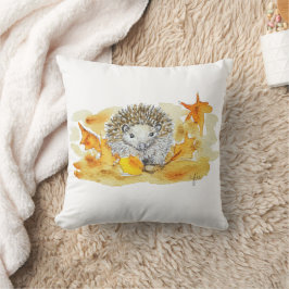 Igel in Herbstlaub Kissen