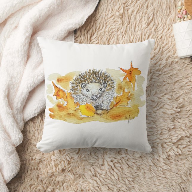 Igel in Herbstlaub Kissen (Decke)
