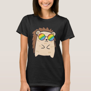 Igel in Regenbogen Sonnenbrille Gay Pride Niedlich T-Shirt