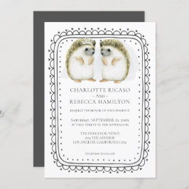 Igel Lesbian Gay Brides Wedding Einladung