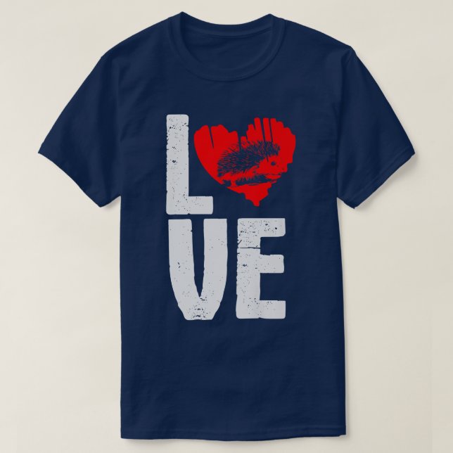 Igel Liebe Herbst Tierwald Igel T-Shirt (Design vorne)