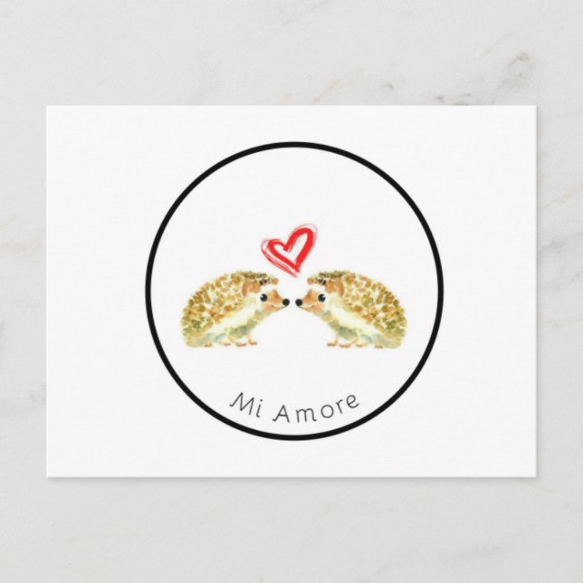 Igel Liebe Postkarte (Vorderseite)