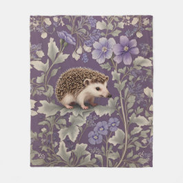 Igel Lila William Morris Inspirierte floral Fleecedecke