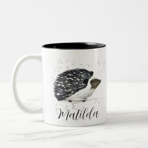 Igel Malerei Illustration Wildtiere wild Zweifarbige Tasse