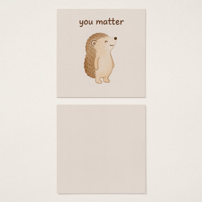 Igel-Mini-Affirmationskarte "Du bist wichtig" (Vorne & Hinten)