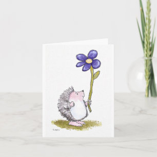 Igel mit Blume Karte