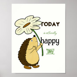 Igel mit Blume Poster