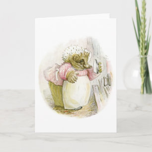 Igel mit Eisen-Frau Tiggy-Strandschnecke Karte