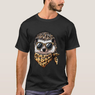 Igel mit Leoparden Schal Tier mit Sonnenbrille T-Shirt
