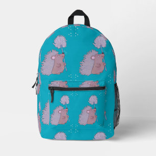 Igel mit Löwenzahn Niedliche Volkskunst Natur Bedruckter Rucksack