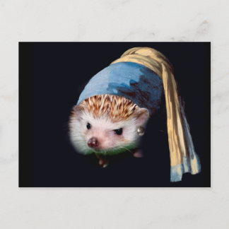 Igel mit Perlenohrkarte Postkarte