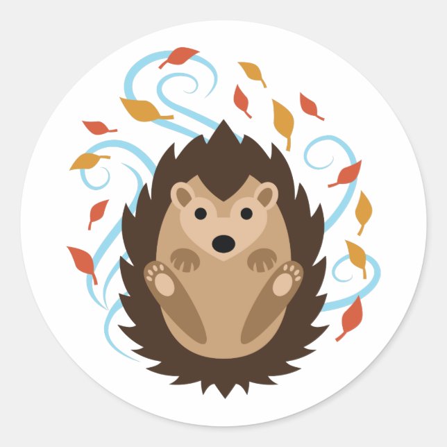 Igel mit schrumpfendem Fall Runder Aufkleber (Vorderseite)