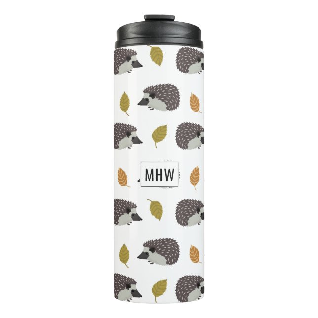 Igel Muster kundenspezifisch monogramm Thermosbecher (Vorderseite)