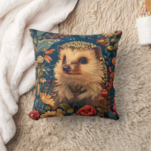 Igel-Muster Vintage-Wald Floral Garten Kissen