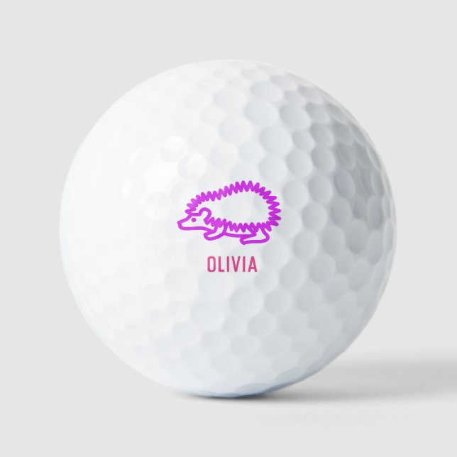 Igel Niedlich Adorable Hübscher Lila Golfball (Vorderseite)
