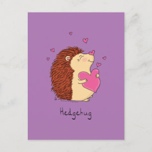 Igel Niedlich Kinder Valentinstag Schläger Postkarte