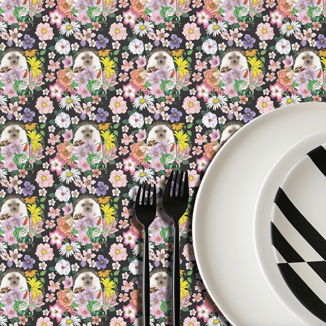 Igel Niedliche Blume Tischdecke (Von Creator hochgeladen)