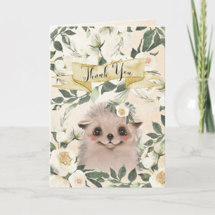 Igel niedliche Blumendusche Danke Karte