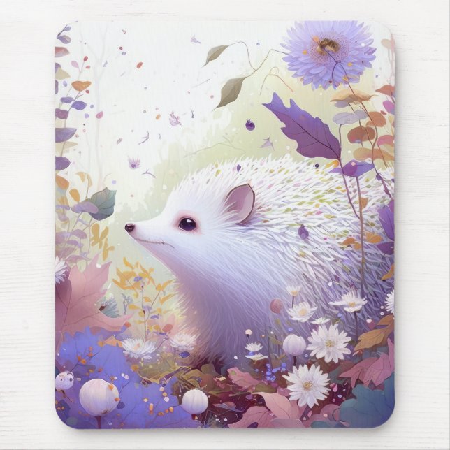 Igel Portrait Tiermalerei Wildlife Forest Mousepad (Vorne)